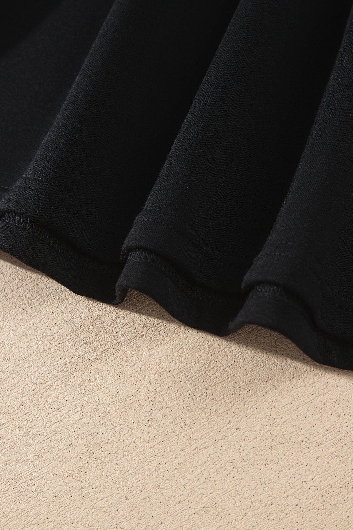 Black Striped Color Block Pullover Top Drawstring Shorts Set