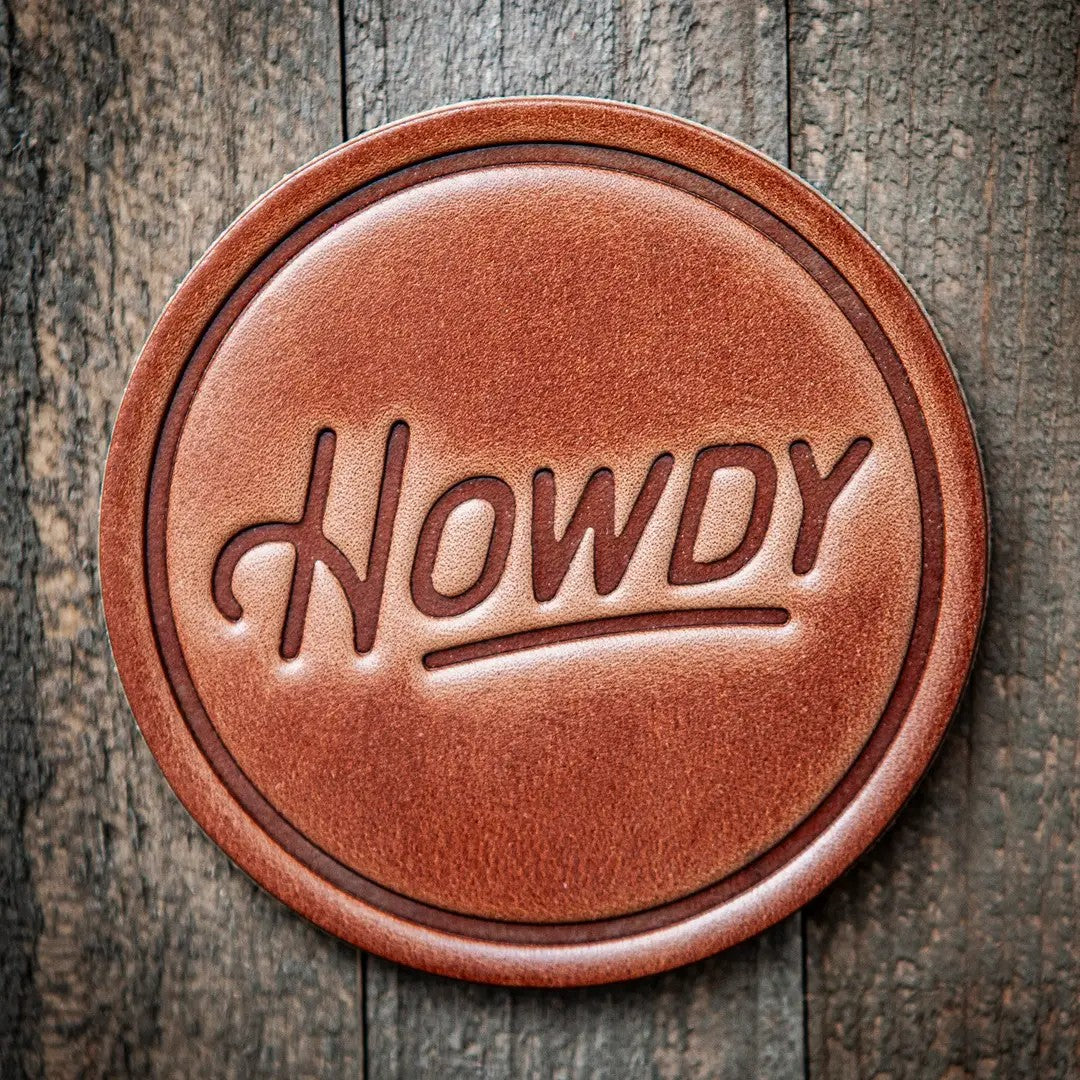 Howdy Leather Coaster