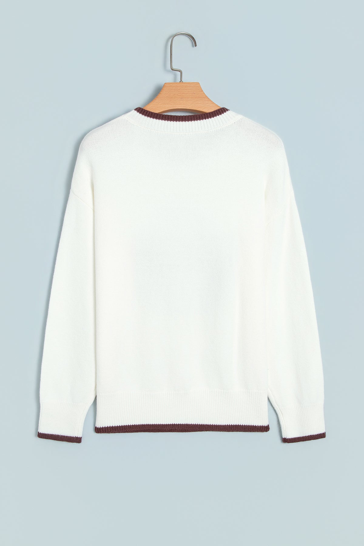 Chicory Coffee Fall Pumpkin Pattern Casual Pullover Sweater