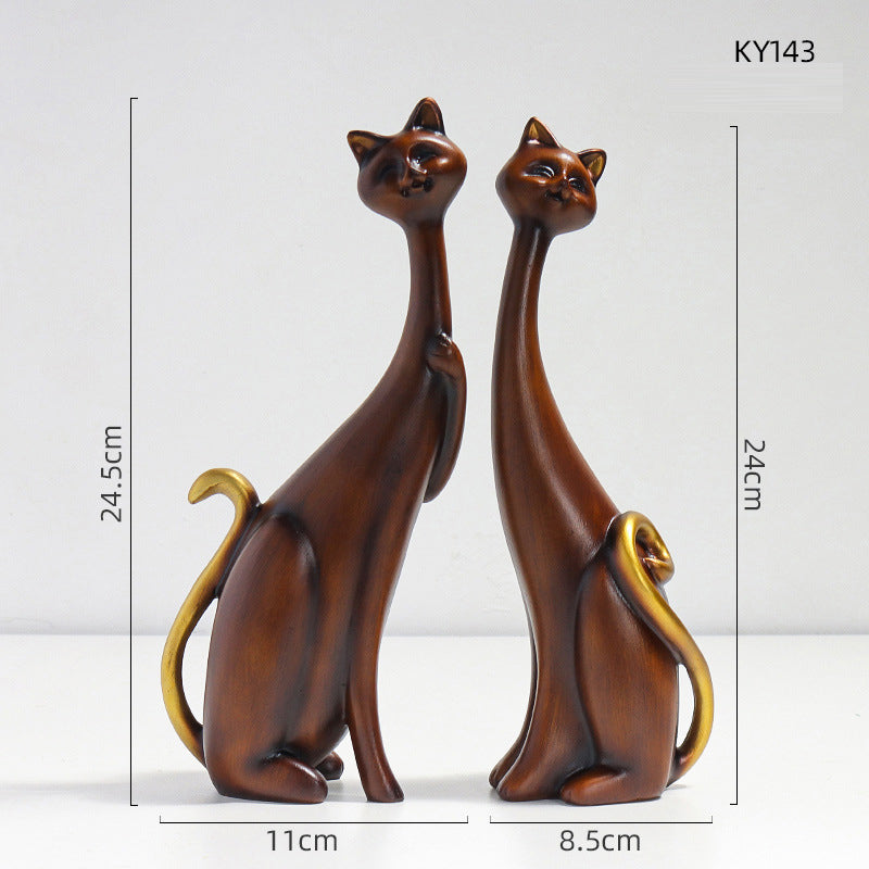 Home Couple Cat Animal Ornament