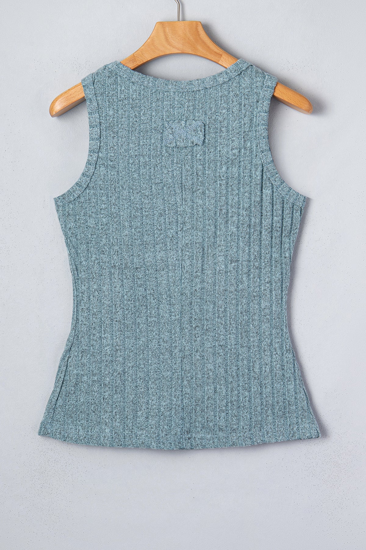 Beau Blue Slim Ribbed Mineral Wash Tank Top