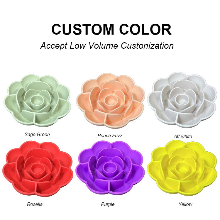 New Portable Dog Bowl Pet Feeder Licking Silicone Dog Bowl Slow Feeder Flower