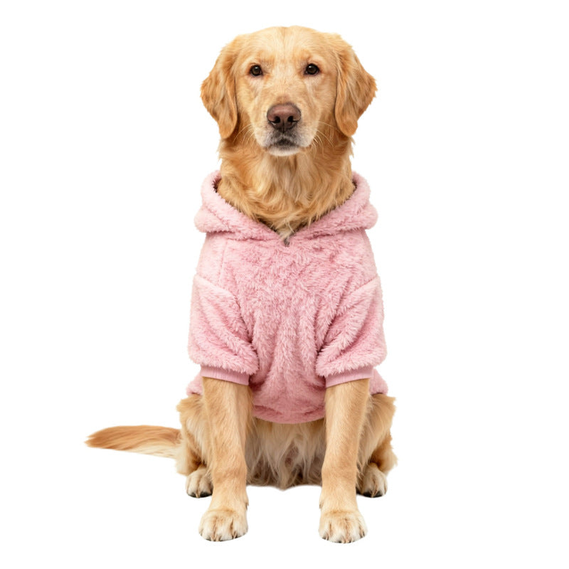 Warm Winter Dog Hoodie for Golden Retriever & Labrador - Fleece-Lined Outdoor Dog Coat for Medium & Large Breeds