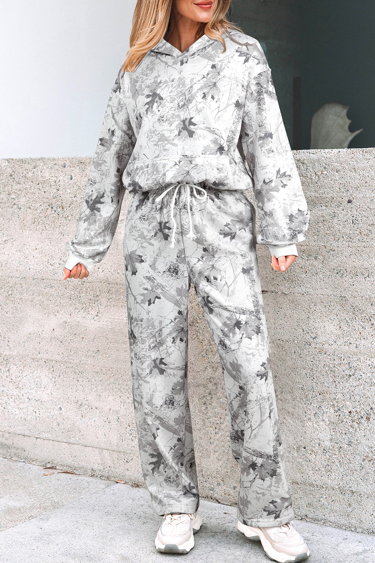 Light Grey Light Woodland Camo Classic Hoodie and Sweatpants Set