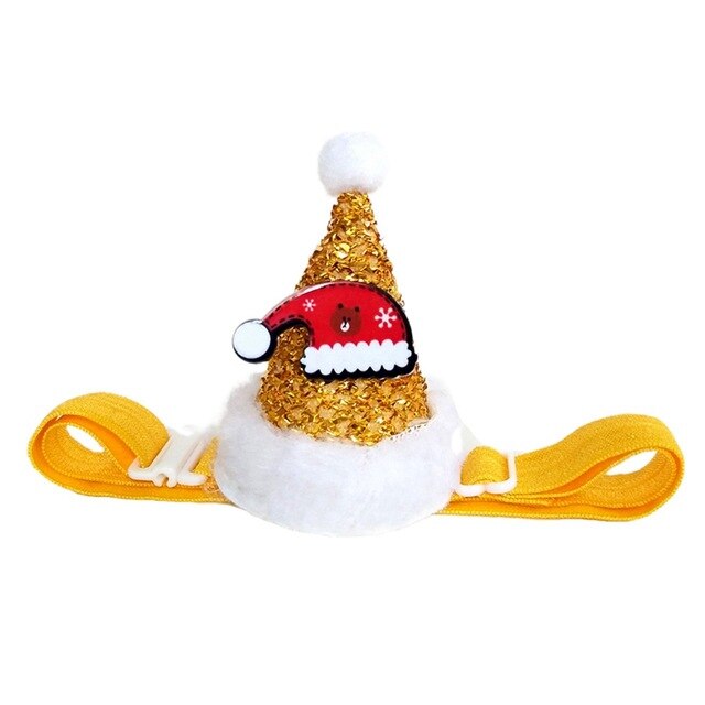 Pet Cat Dog Caps Cone Hat With Adjustable Strap Dog Christmas Headpiece Costume Cap Party Supplies