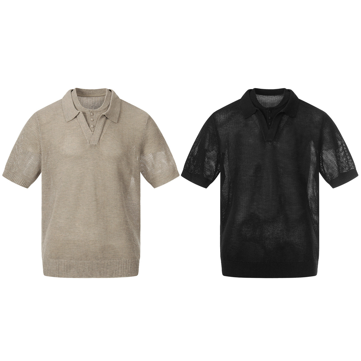 Two double-layer lapel polo shirts