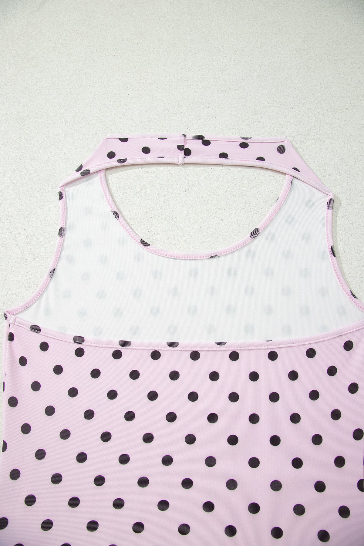 Pink Polka Dot Halter Tank Drawstring Elastic Waist Short Set