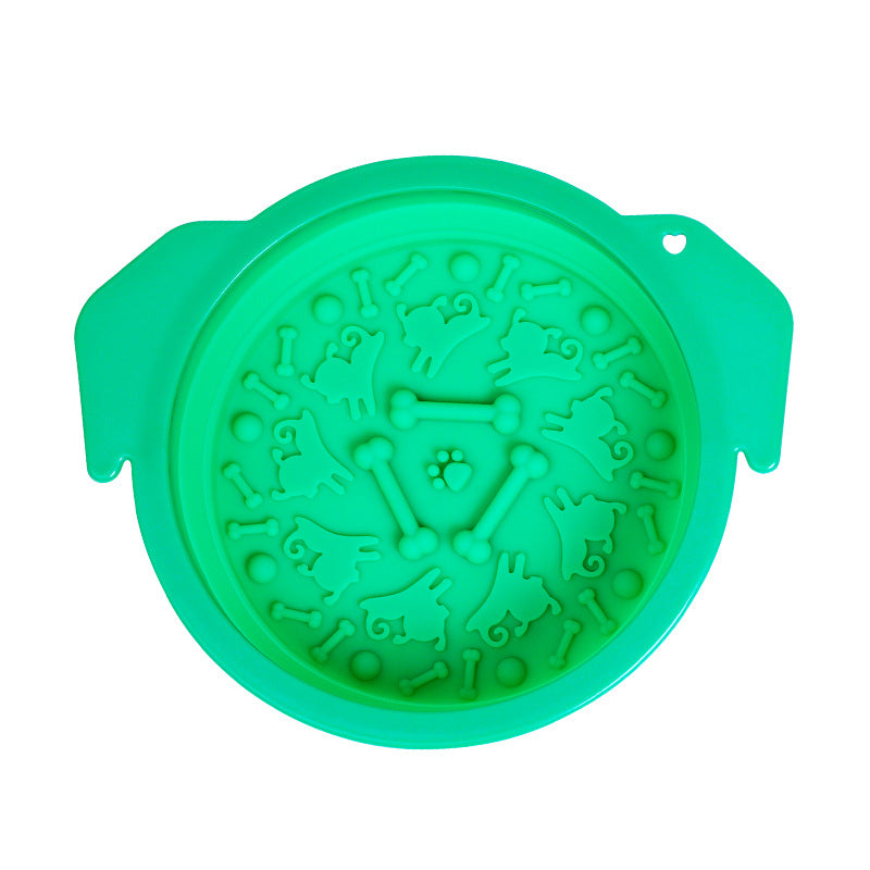 Portable Folding Bowl Sucker Licking Pad Slow Food Bowl Dog Basin Silicone Pet Bowl Dog Bowl