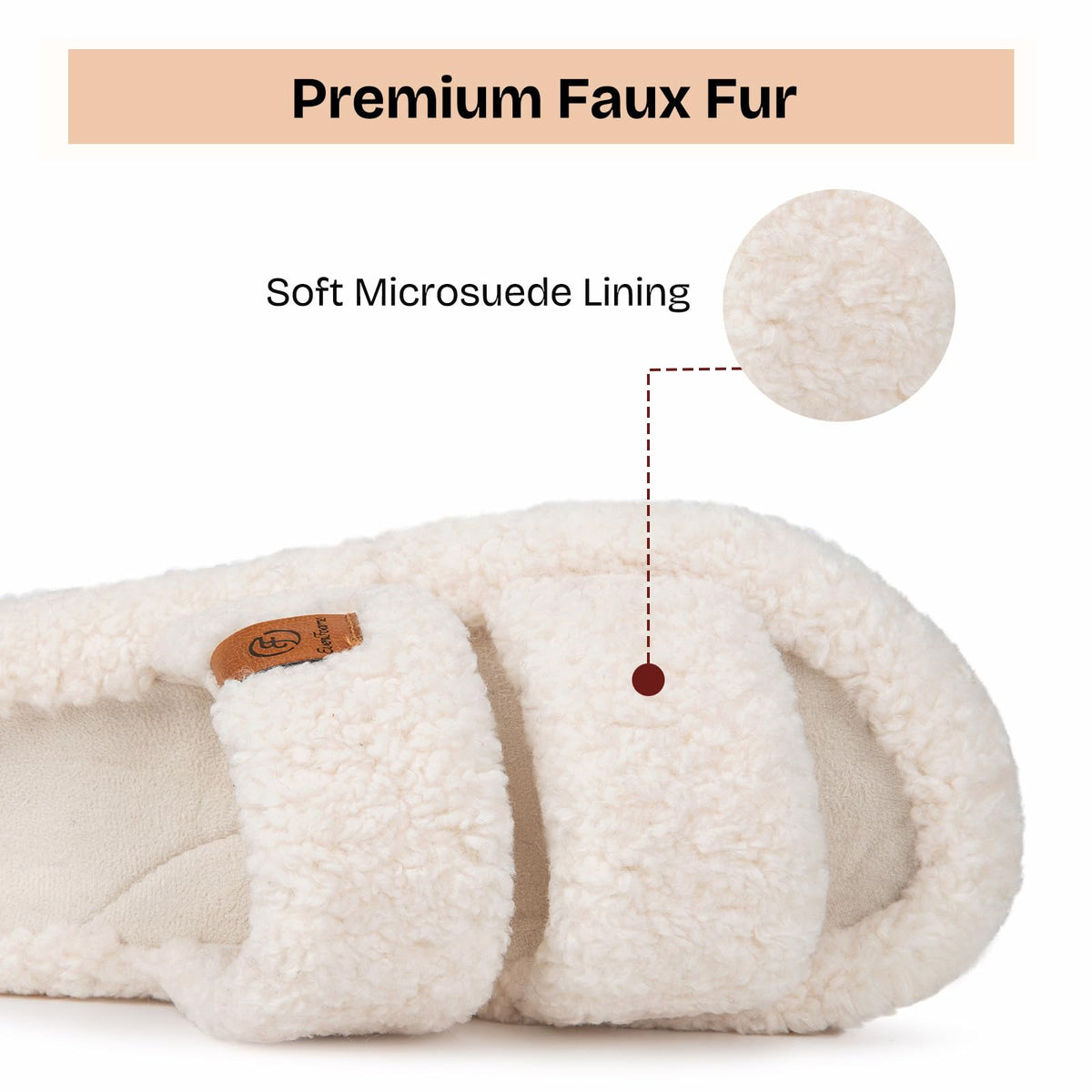 EverFoams Fuzzy Open-toe Slippers Memory Foam Indoor House Shoes