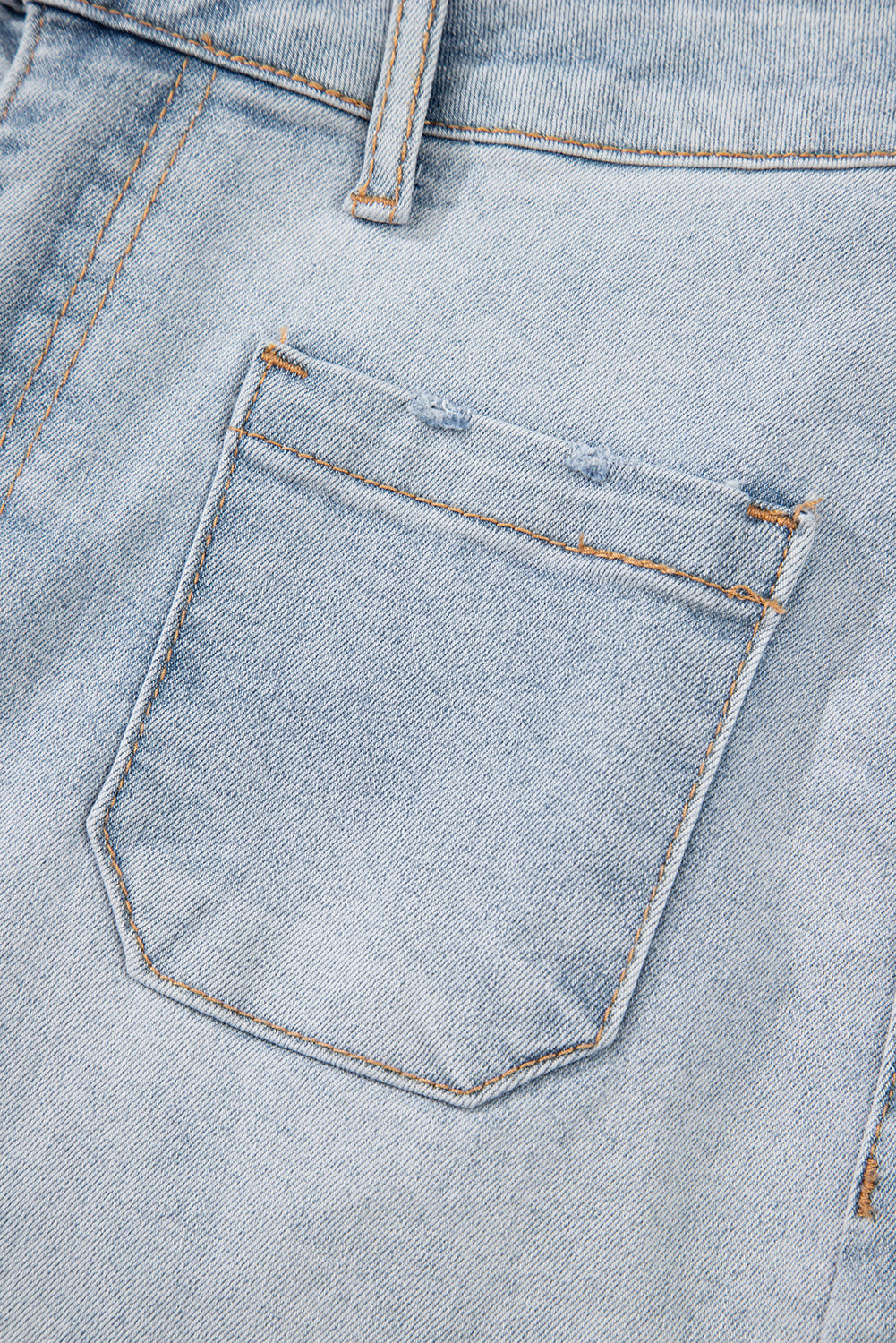 Beau Blue Light Wash High Rise Denim Shorts