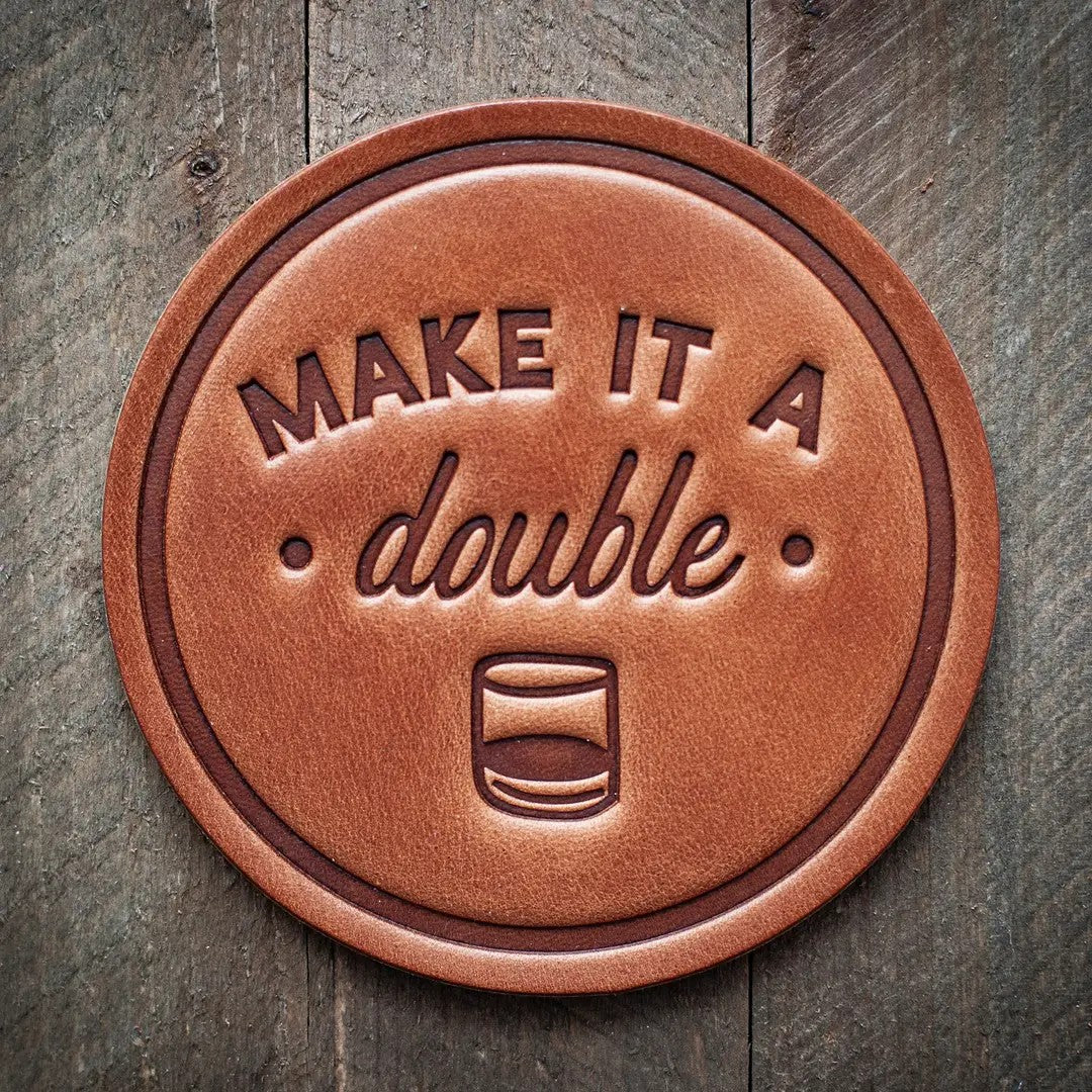 Make it a Double Leather Coaster