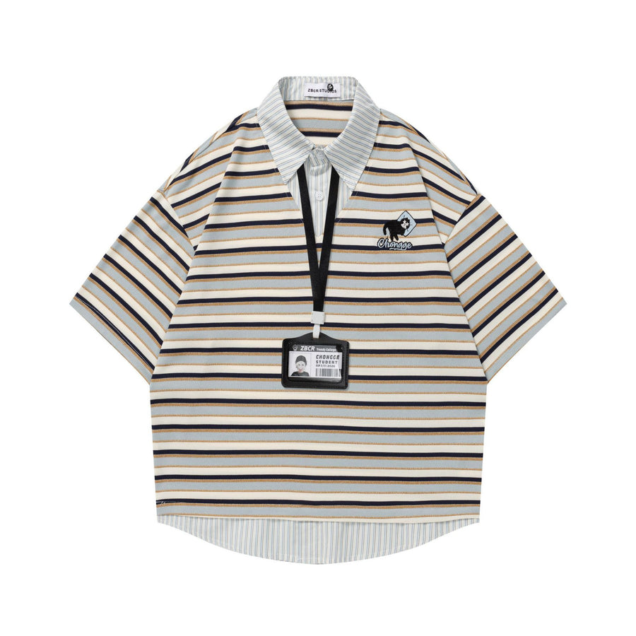 Two striped college style polo shirts