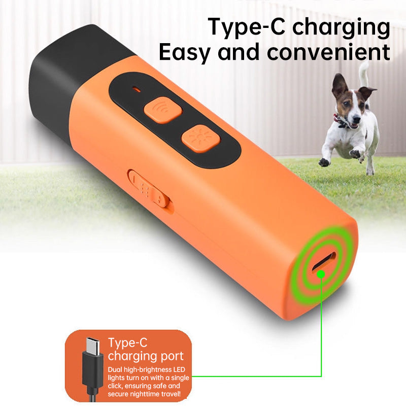2025 Dog Repellent: Ultrasonic dog training device, rechargeable dog bark deterrent with LED flashlight.