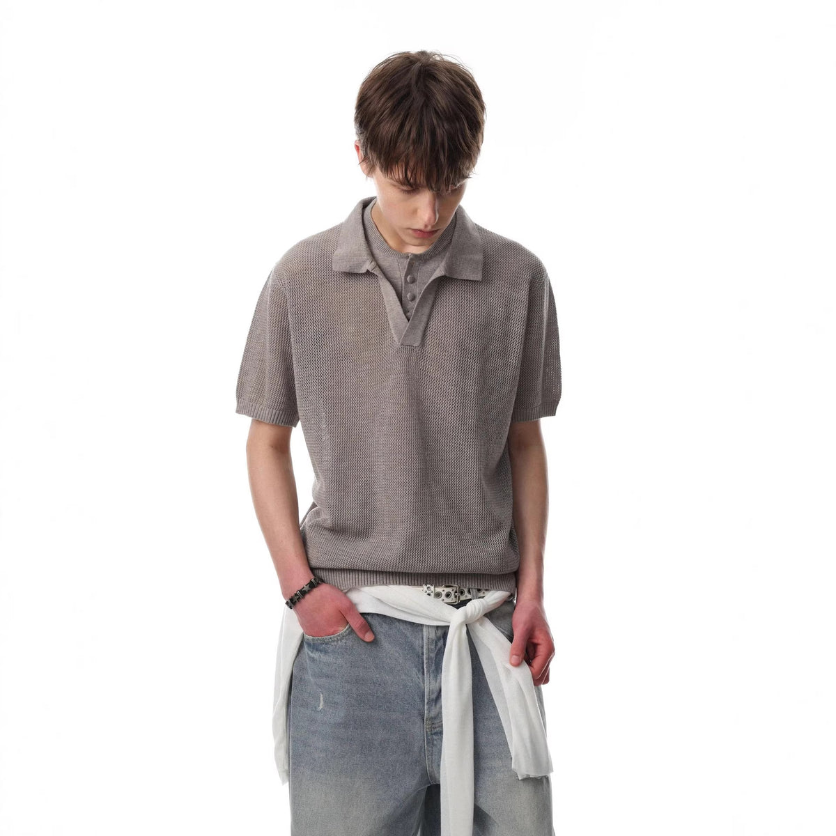 Two double-layer lapel polo shirts