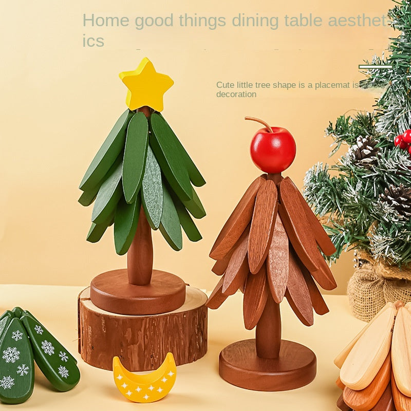 Wooden Tree Coaster Solid Wood Home Desk Decor Plate Trivet Cup Drink Placemat Christmas Gift