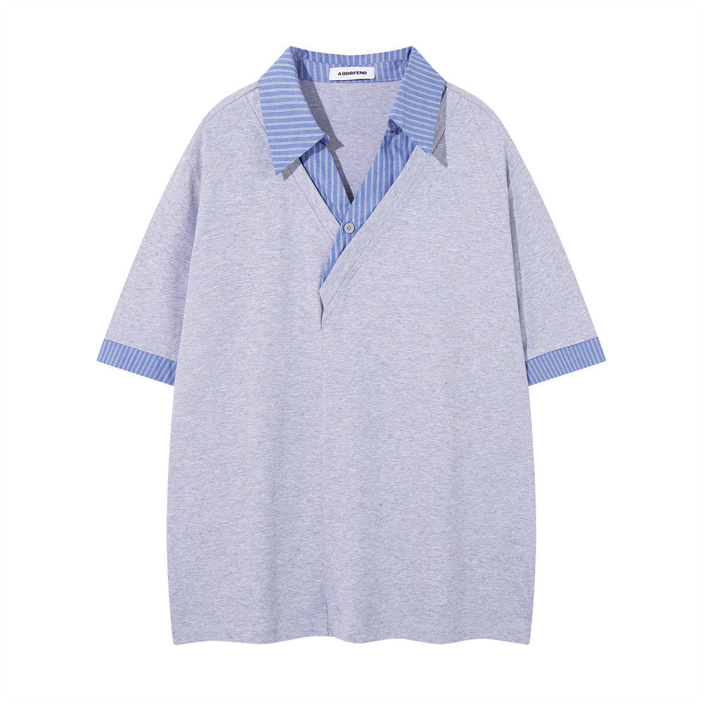 Two V-neck polo shirts
