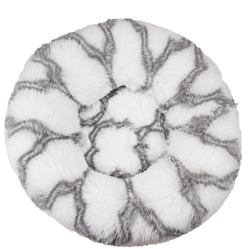 Dog Kennel Cat Kennel Plush Round Gradual Change Pet Kennel Dog Bed Winter Mat Gradual Change Pet Mattress Pet Supplies