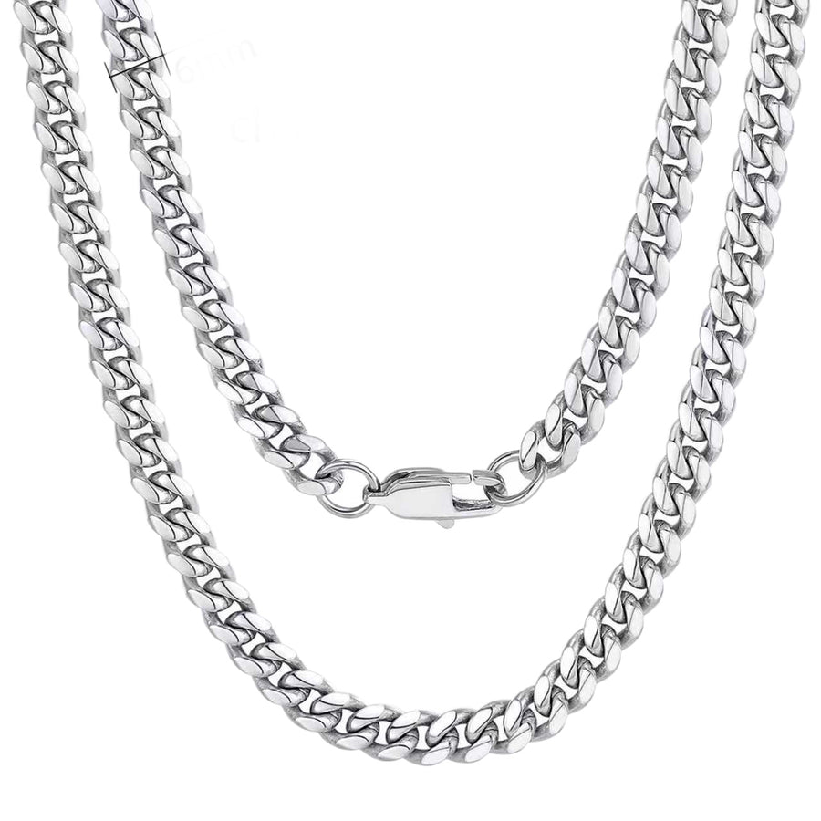 Stainless steel necklace with double-sided polished titanium steel chain