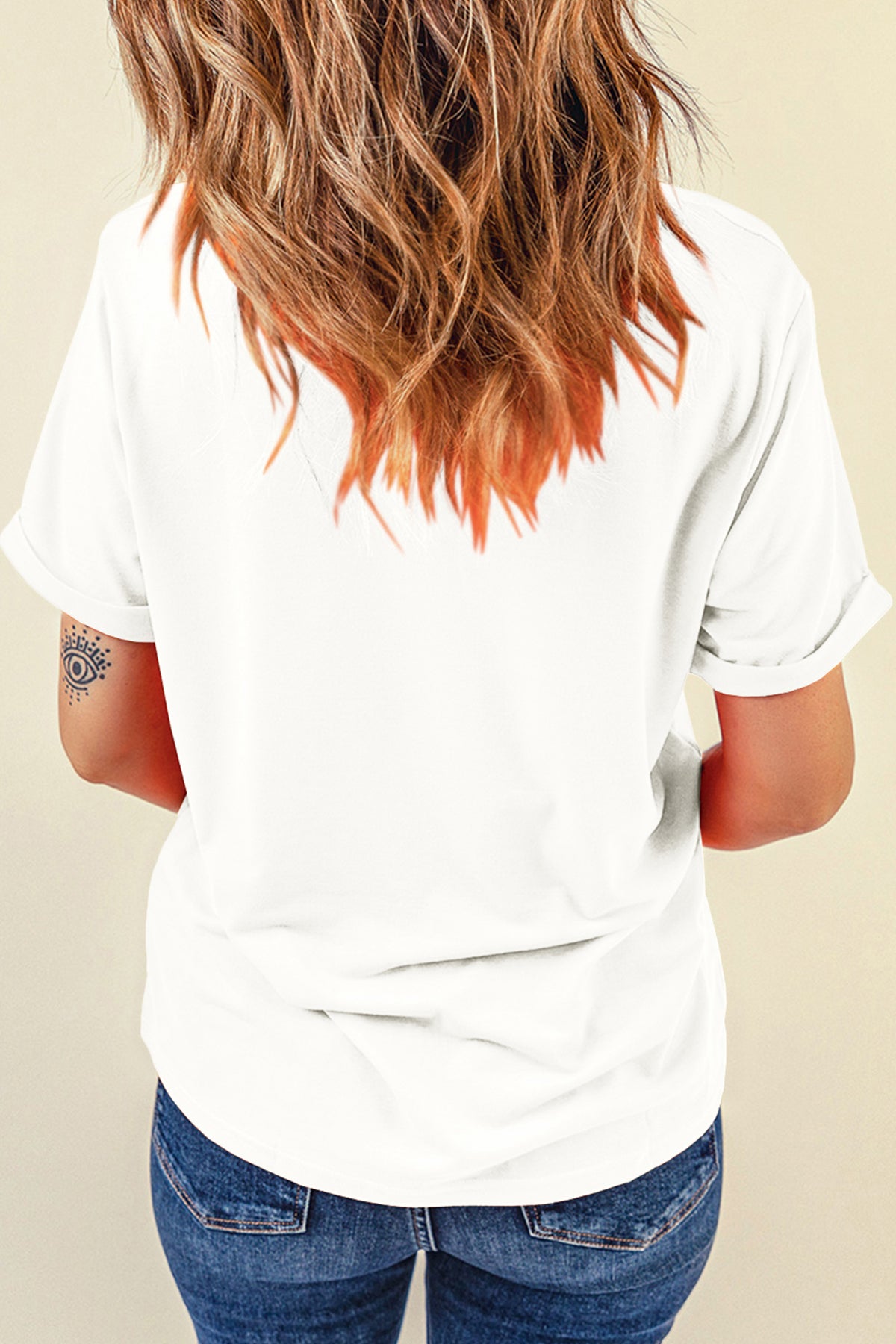 White St Patricks Day Sequin Graphic Casual T Shirt