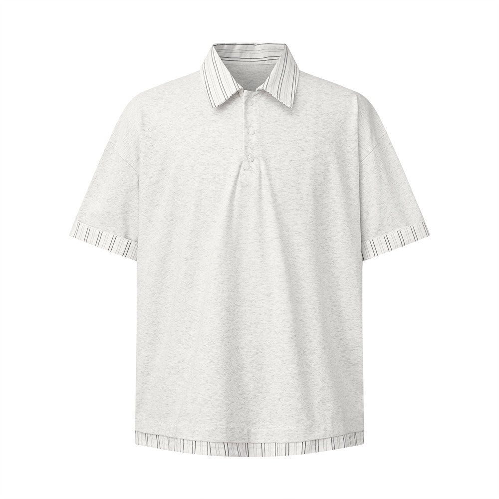 Two color blocked polo shirts