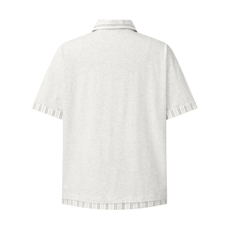 Two color blocked polo shirts