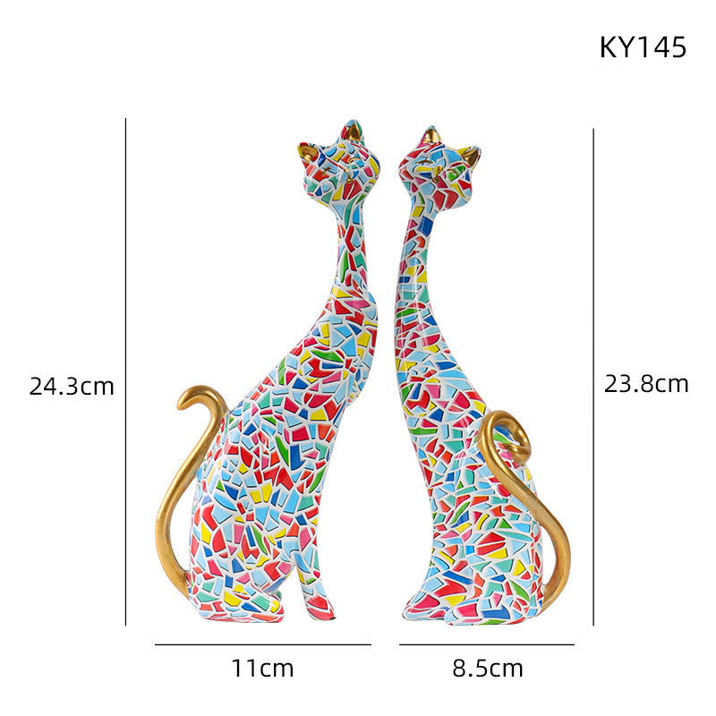 Home Couple Cat Animal Ornament
