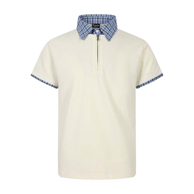 Two checkered short sleeved polo shirts