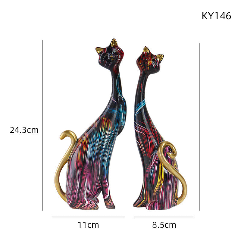 Home Couple Cat Animal Ornament