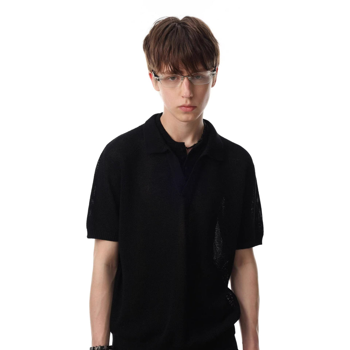 Two double-layer lapel polo shirts