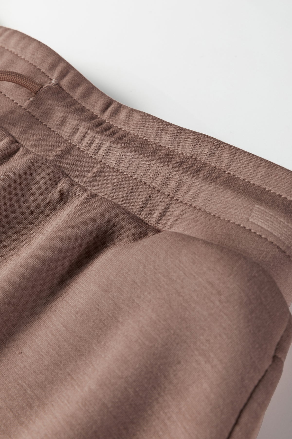 Coffee Solid Color Drop Shoulder Pullover Drawstring Mini Skort 2pcs Outfit