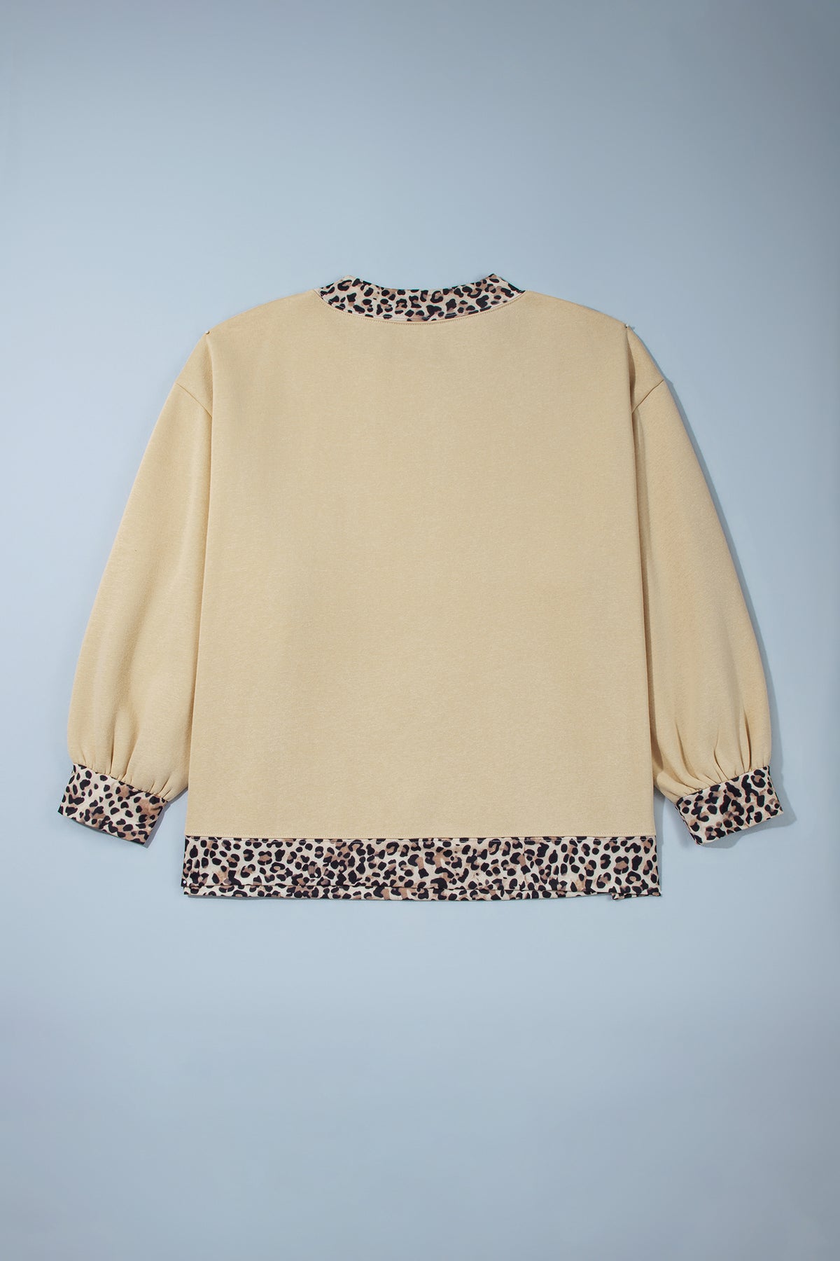 Parchment Plus Size Leopard Trim Mock Neck FAITH Graphic Sweatshirt