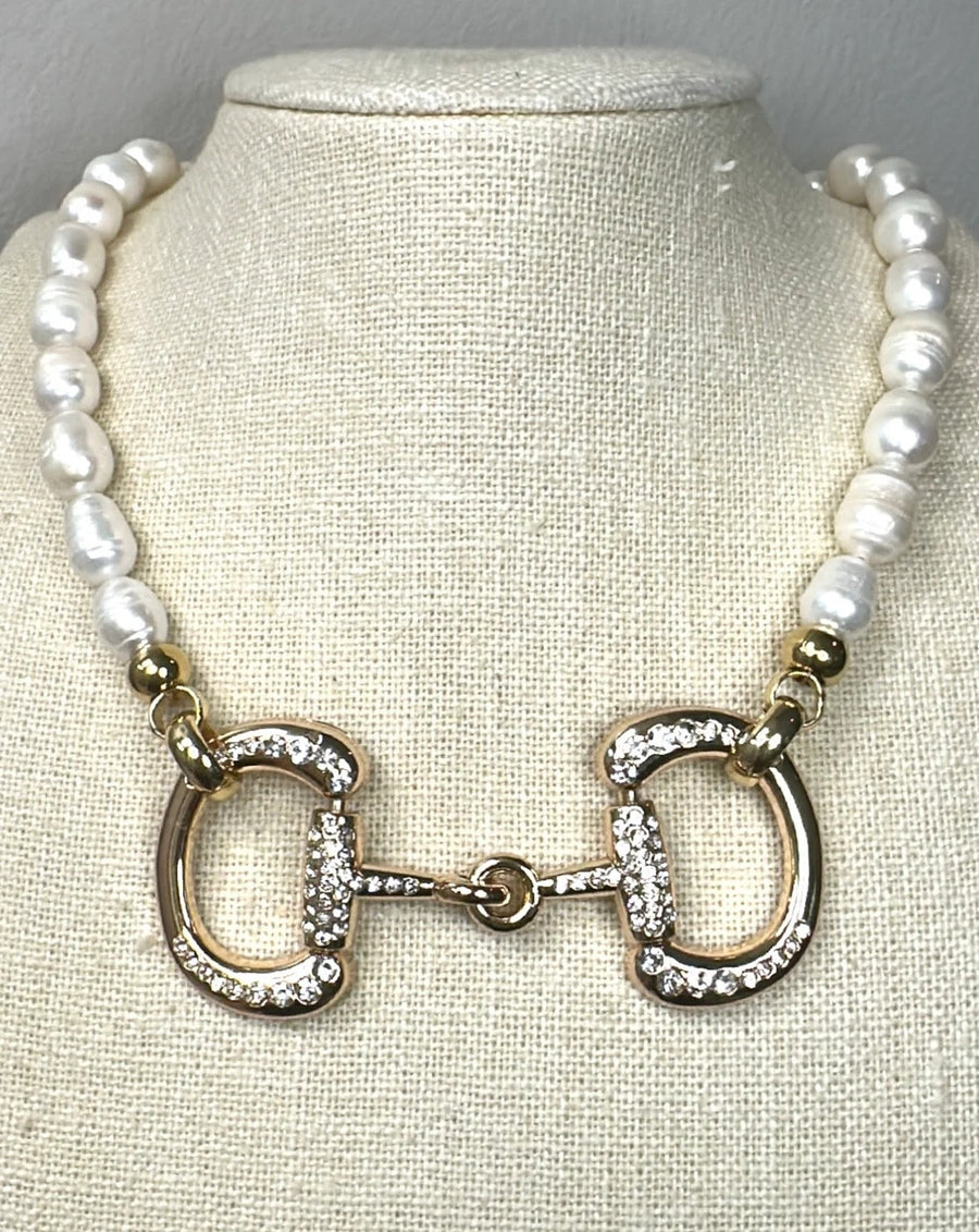 ST222G Gold/Crystal 16" Equesterian Snaffle Bit With Crystals