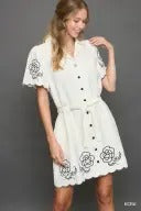 UMC4303 Floral Border Embroidered Dress