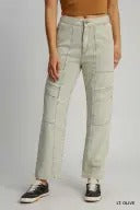 UMK8459- Olive Green Cargo Jean Pants