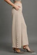 UMK9143-P Stone Ribbed Knit WideLeg