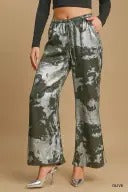 UMK9234 Olive Wide Leg Metallic Pants