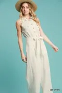 UMK9544 Off White V Neck Jump Suit